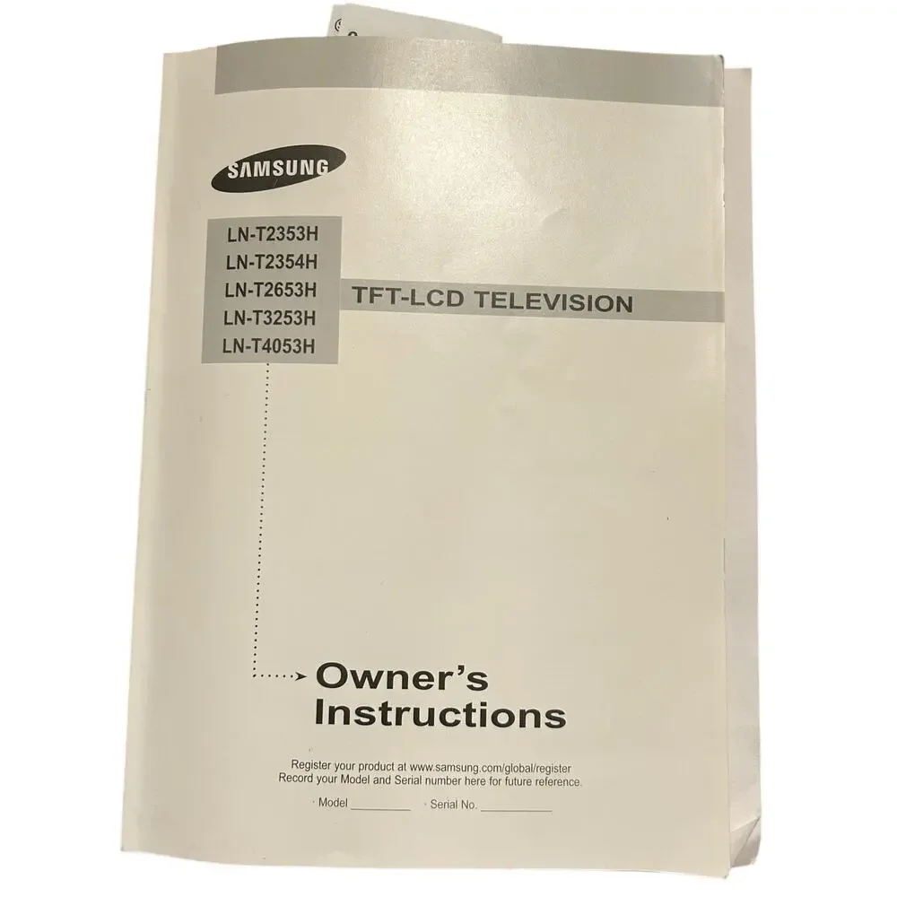 Samsung LCD TV Models LN-T2353H T2354H T2653H T3253H T4053H Owner's Manual